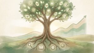 Ilustração sobre SEO e crescimento de tráfego orgânico em sites