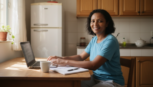 Profissional trabalhando como freelancer em home office em 2026