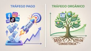 Comparativo entre tráfego pago e orgânico para negócios digitais